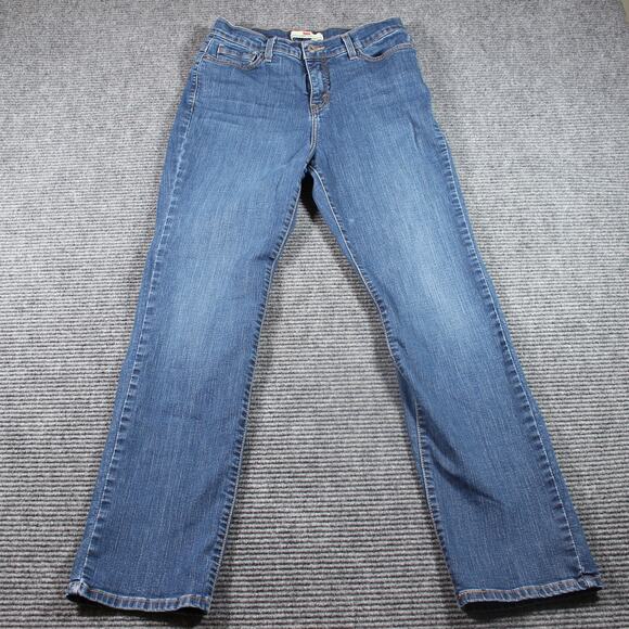 Levi’s 512 Jeans Womens 12 Blue Straight Leg Mid Rise Stretch Studded - Picture 2 of 10